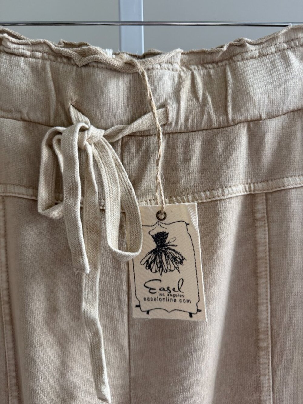 EASEL MINERAL WASHED TERRY KNIT PANTS 100% COTTON - Picture 3 of 5